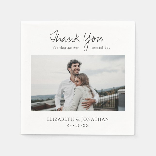 Anpassningsbar Photo Bröllop Pappersservett (Framsidan)