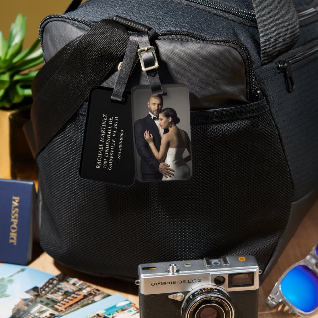 Anpassningsbar Photo Bröllop Porträtt Honeymoon Bagagebricka (Fram & Baksida)