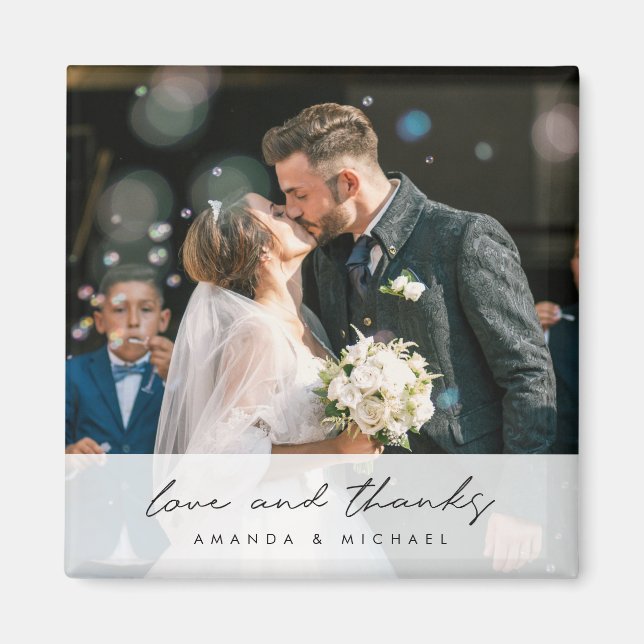 Anpassningsbar Photo Bröllop Tack Magnet (Framsidan)