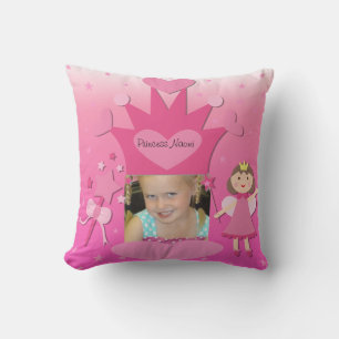 Anpassningsbar Photo Brown Hair Princess Pillow Kudde