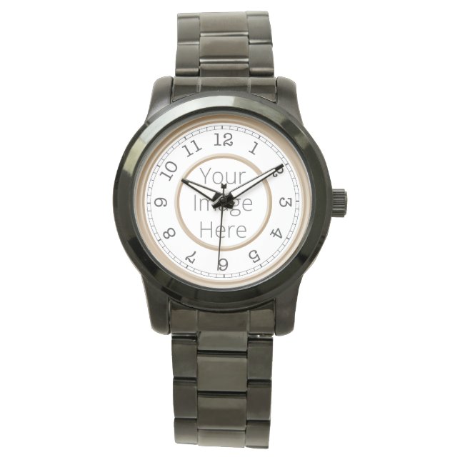 Anpassningsbar Photo Brown Modern Minimalist Armbandsur (Framsida)