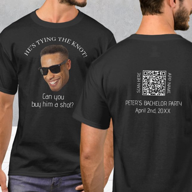 Anpassningsbar Photo Buy A Shot Bachelor Party T Shirt (Custom Photo Buy Him A Shot Bachelor Party T-Shirt
)