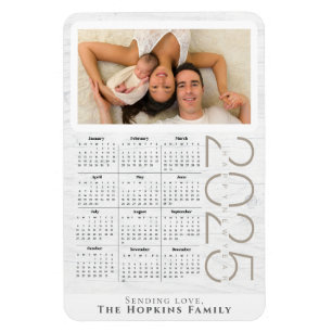 Anpassningsbar Photo Calendar Magnet Neutralt Whit