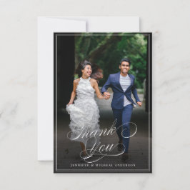 Anpassningsbar Photo Calligraphy Elegant Classic B Tack Kort