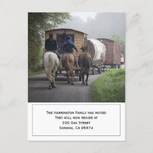 Anpassningsbar Photo Caravan Riders on Horses Flyt Meddelande Vykort