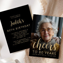 Anpassningsbar Photo Cheers 80:e Födelsedagsfesten