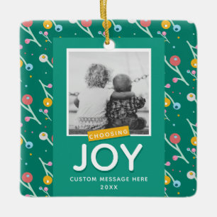Anpassningsbar Photo Chock Joy Helgdag Berries Julgransprydnad Keramik