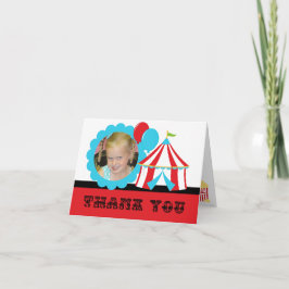 Anpassningsbar Photo Circus Birthday Tackkort Card