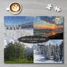 Anpassningsbar Photo Collage and Text Personlig Pussel