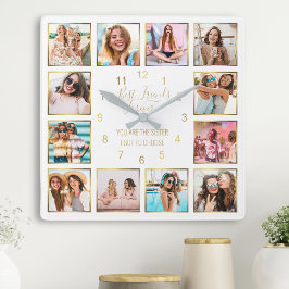 Anpassningsbar Photo Collage Best Friends For Quot Fyrkantig Klocka