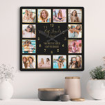 Anpassningsbar Photo Collage Best Friends For Quot Fyrkantig Klocka<br><div class="desc">Gör den här eleganten för trendig svart och guld fotosamlingsmur unik med 12 av dina favoritfoton med din eller dina bästa vänner. Utformningen har också ett modernt handskrivet skript "Best Friends Forever" och ett vackert anpassade där det står "Du är den syster jag har att välja".</div>