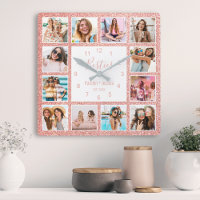 Anpassningsbar Photo Collage Besties Rosa Glitter