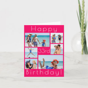 Anpassningsbar Photo Collage Birthday Card - Valfr Kort