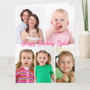 Anpassningsbar Photo Collage Birthday Kort