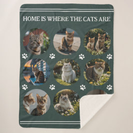 Anpassningsbar Photo Collage Cats grönt