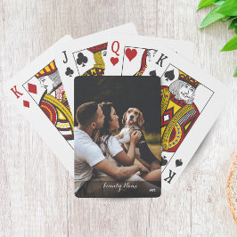 Anpassningsbar Photo Collage Family Namn Black Pok Casinokort