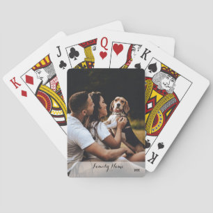 Anpassningsbar Photo Collage Family Namn-vita Poke Casinokort