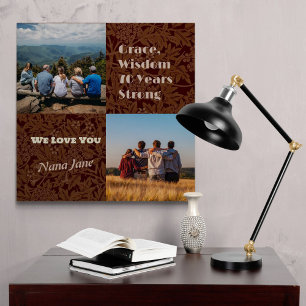 Anpassningsbar Photo Collage Gifts för 70-åriga kv Canvastryck