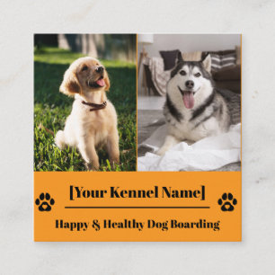 Anpassningsbar Photo Collage Hund Kennel Affärskor Fyrkantigt Visitkort
