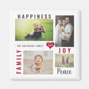 Anpassningsbar Photo Collage Kärlek Joy Family Magnet