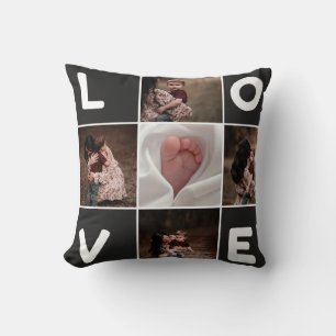 Anpassningsbar Photo Collage KÄRLEK Pillow - Perso Kudde