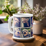 Anpassningsbar Photo Collage med 8 kvadratfoton Kaffemugg<br><div class="desc">Använda ditt favoritfoto eller bilder om du vill göra roligten  med vänner.</div>