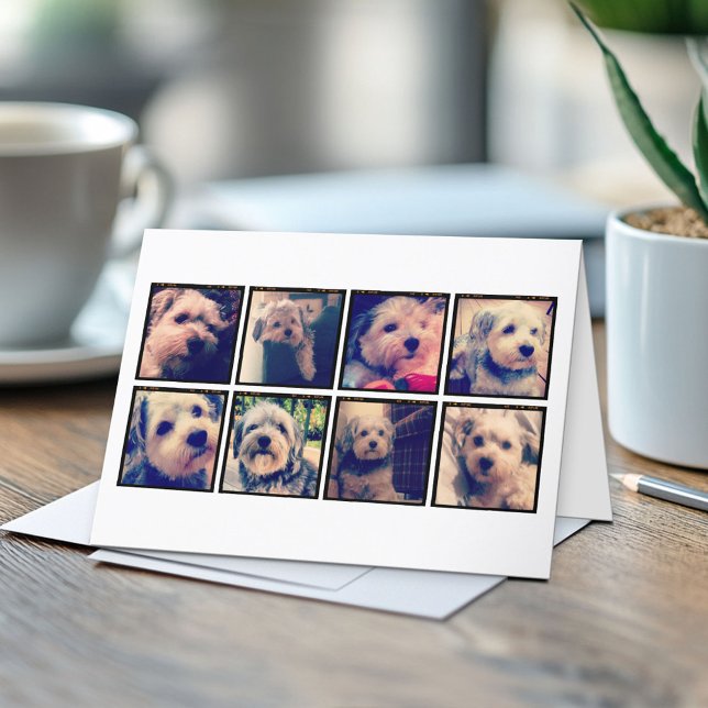 Anpassningsbar Photo Collage med kvadratfoton Kort (Custom Folded Greeting Card)