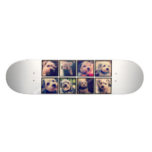 Anpassningsbar Photo Collage med kvadratfoton Mini Skateboard Bräda 18,5 Cm