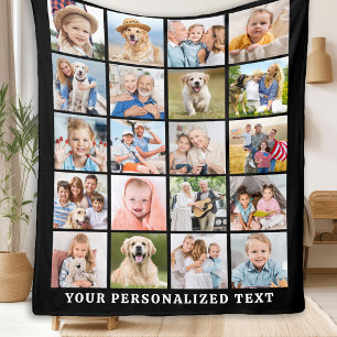 Anpassningsbar Photo Collage Modern Family 20 Bild Fleecefilt