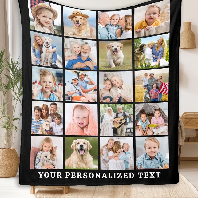 Anpassningsbar Photo Collage Modern Family 20 Bild Fleecefilt (Skapare uppladdad)