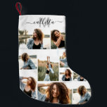 Anpassningsbar Photo Collage Monogram Namn Initial Liten Julstrumpa<br><div class="desc">Denna söta och coola julklapp är perfekt för varje familjemedlem. Gör en speciell och anpassad lagring för din helgdag-dekoration. Den har nio bild-anpassade fotokollage med en personlig monogram namn, inledningsvis i svart och grått ovanpå en vit bakgrund. Det är elegant, roligt, modern och unik. ***VIKTIG DESIGN-ANMÄRKNING: Om du vill ha...</div>
