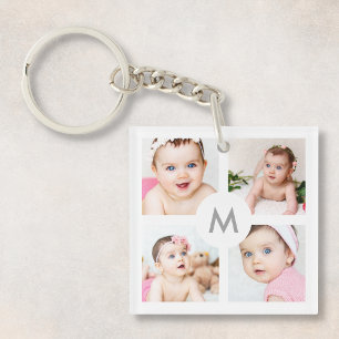 Anpassningsbar Photo Collage Monogram White 4 Bild