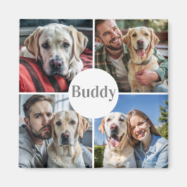 Anpassningsbar Photo Collage Namn Hund Magnet