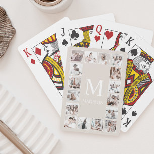 Anpassningsbar Photo Collage Personlig Beige Casinokort