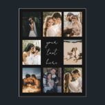 Anpassningsbar Photo Collage Personlig Bild-familj Helg Vykort<br><div class="desc">Ett modernt anpassningsbar 8-fotovykort med personlig text. Ett vackert vykort för fotokollage i anpassningsbarna som är perfekt för bröllop,  årsdagar,  minnesmärken och keepsakes för vänner och familj. Anpassa 8-fotokollage och calligraphy-skripttext vykort och skapa ditt eget keepsakvykort. En idealisk gåva till mamma,  pappa,  mormor,  farfar,  nygifta,  nyfödda,  babyduschar,  möhippor osv.</div>