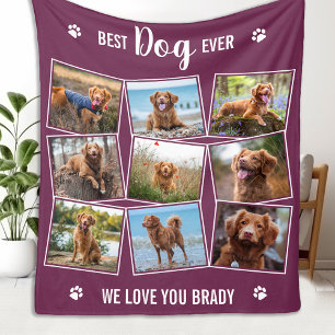 Anpassningsbar Photo Collage Pet Hund älskare 9 Bi Fleecefilt