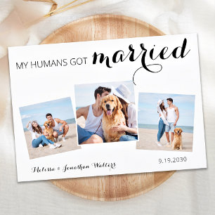 Anpassningsbar Photo Collage Pet Hund Bröllop Elop Spara Datumet