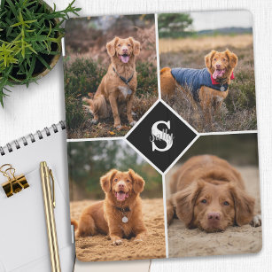 Anpassningsbar Photo Collage Pet Hund Cat Monogram iPad Skydd