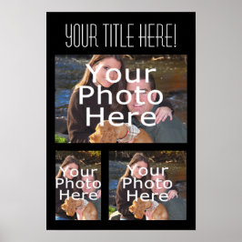 Anpassningsbar Photo Collage Poster, tre foton Poster