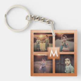 Anpassningsbar Photo Collage Ro Guld Monogram 4 Bi