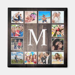 Anpassningsbar Photo Collage Rustic Farmhouse Fami Magnet