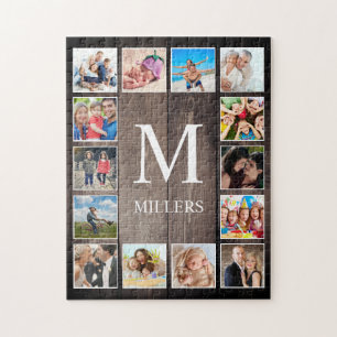 Anpassningsbar Photo Collage Rustic Farmhouse Fami Pussel