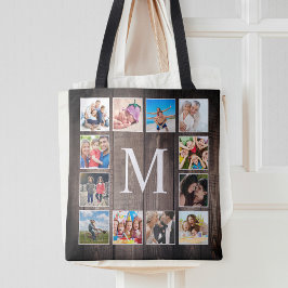 Anpassningsbar Photo Collage Rustic Farmhouse Fami Tygkasse