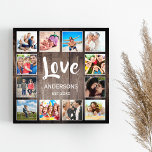 Anpassningsbar Photo Collage Rustic Farmhouse Kärl Fototryck<br><div class="desc">Skapa din egen fotoskrift för personlig 12 med anpassningsbar bilder på en rustisk bakgrund för bondgården i stil. Utformningen har även din familj namn, ett etablerat år och ett handskrivet skript "Kärlek". Lägg till dina favoritfoton, symboler eller teckningar om du vill skapa något unikt verkligen. Behandla dig själv eller gör...</div>