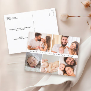Anpassningsbar Photo Collage Simple Baby Shower ta Vykort