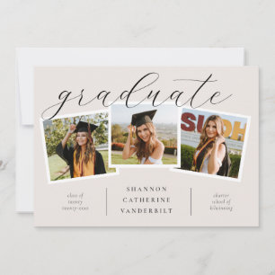 Anpassningsbar Photo Collage Studenten annons Card Meddelande