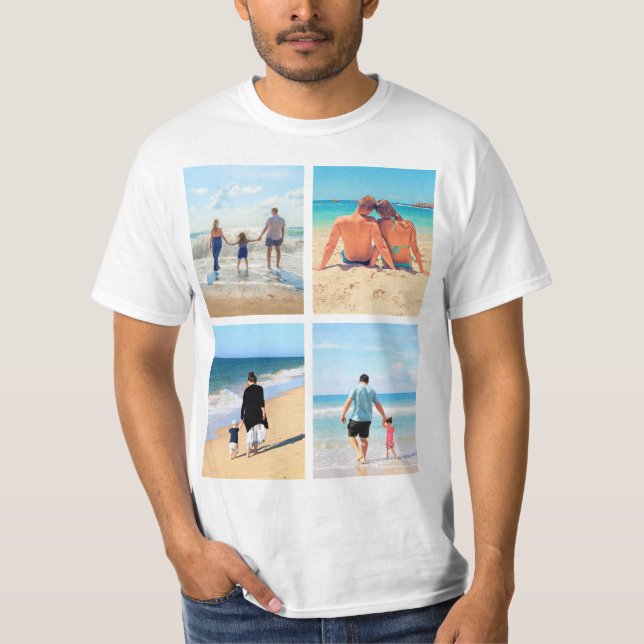 Anpassningsbar Photo Collage T-Shirt med dina foto (Framsida)