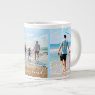 Anpassningsbar Photo Collage Text Mugg Din Family Jumbo Mugg