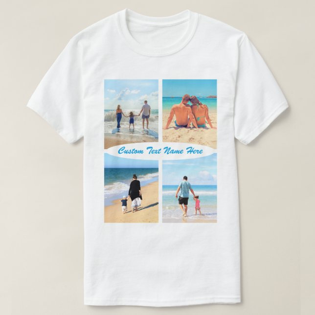 Anpassningsbar Photo Collage Text T-Shirt Your Pho (Design framsida)