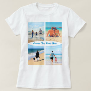 Anpassningsbar Photo Collage Text T-Shirt Your Pho